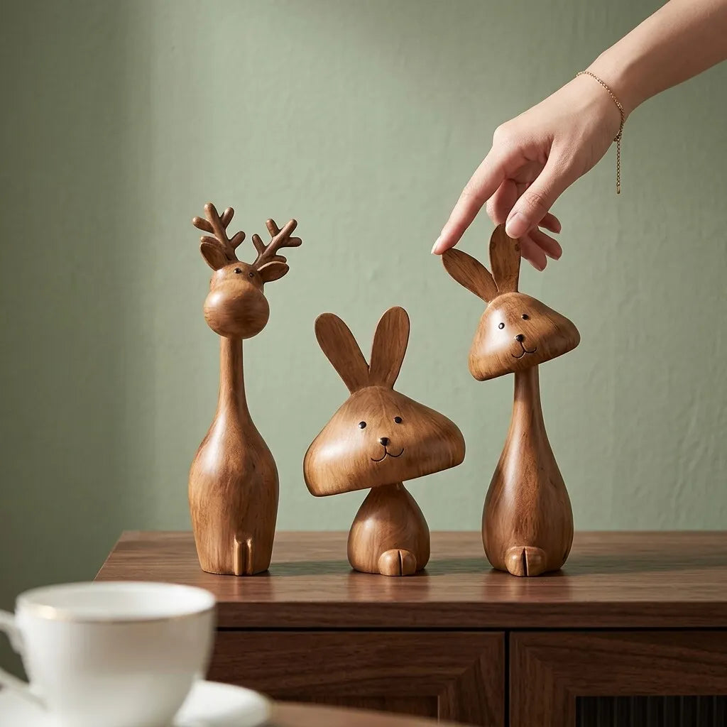 Sollora Medieval Style Rabbit Family Figurine