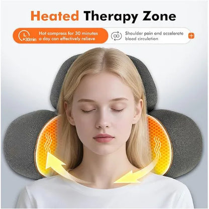 Sollora Adjustable Heating Massage Neck Pillow with Memory Foam