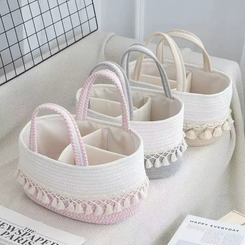 Sollora Handwoven Storage Basket with Removable Compartments