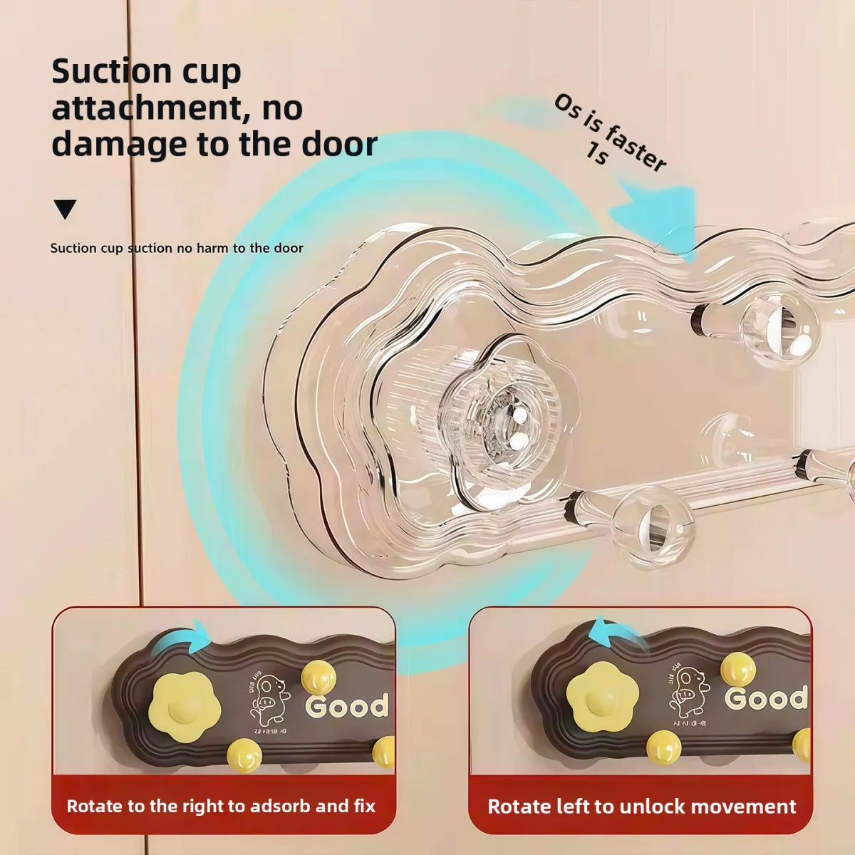 Sollora Rotating Suction Cup Hooks with Adhesive Backing