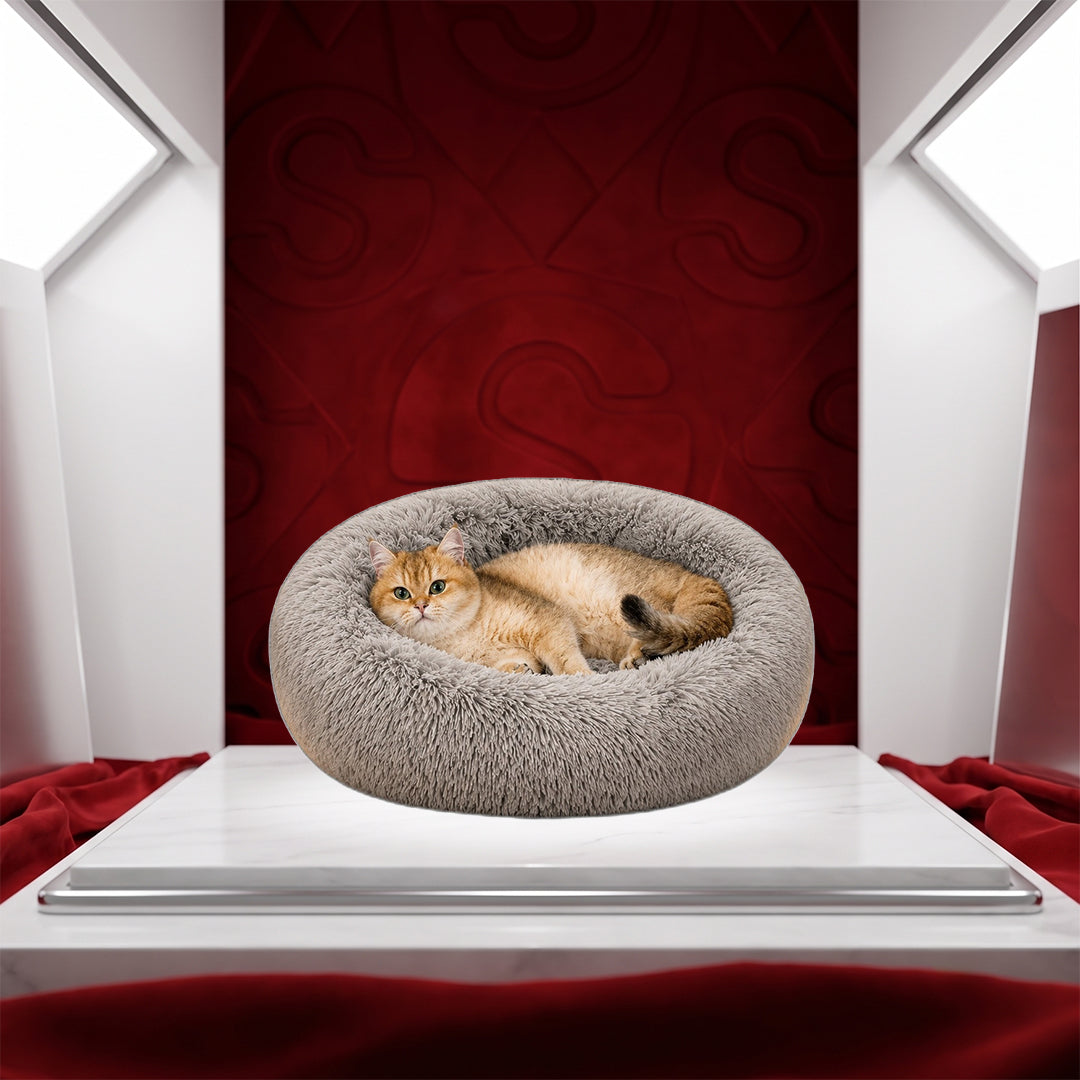 Sollora Round Fluffy Plush Pet Bed