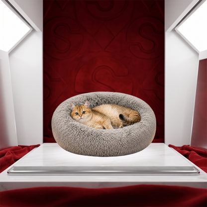 Sollora Round Fluffy Plush Pet Bed