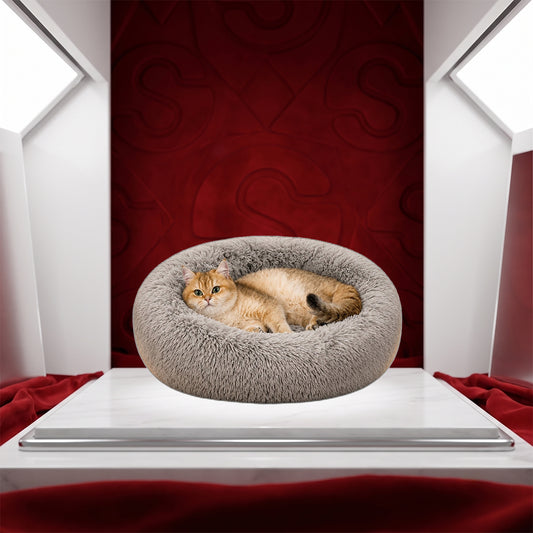 Sollora Round Fluffy Plush Pet Bed