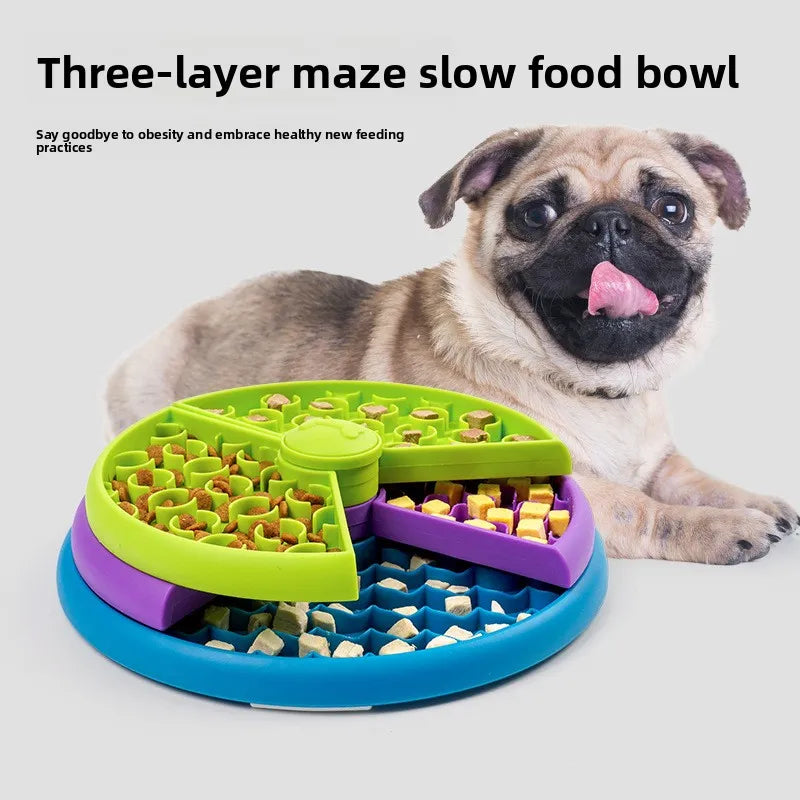 Sollora Three-Layer Slow-Feeding Pet Bowl