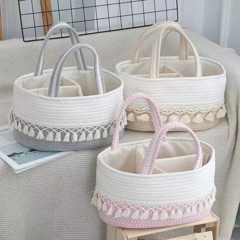 Sollora Handwoven Storage Basket with Removable Compartments