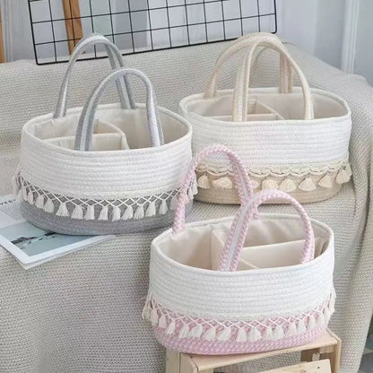 Sollora Handwoven Storage Basket with Removable Compartments