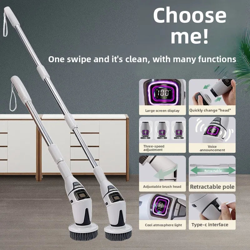 Sollora Multifunctional Wireless Electric Cleaning Brush with Voice Prompt