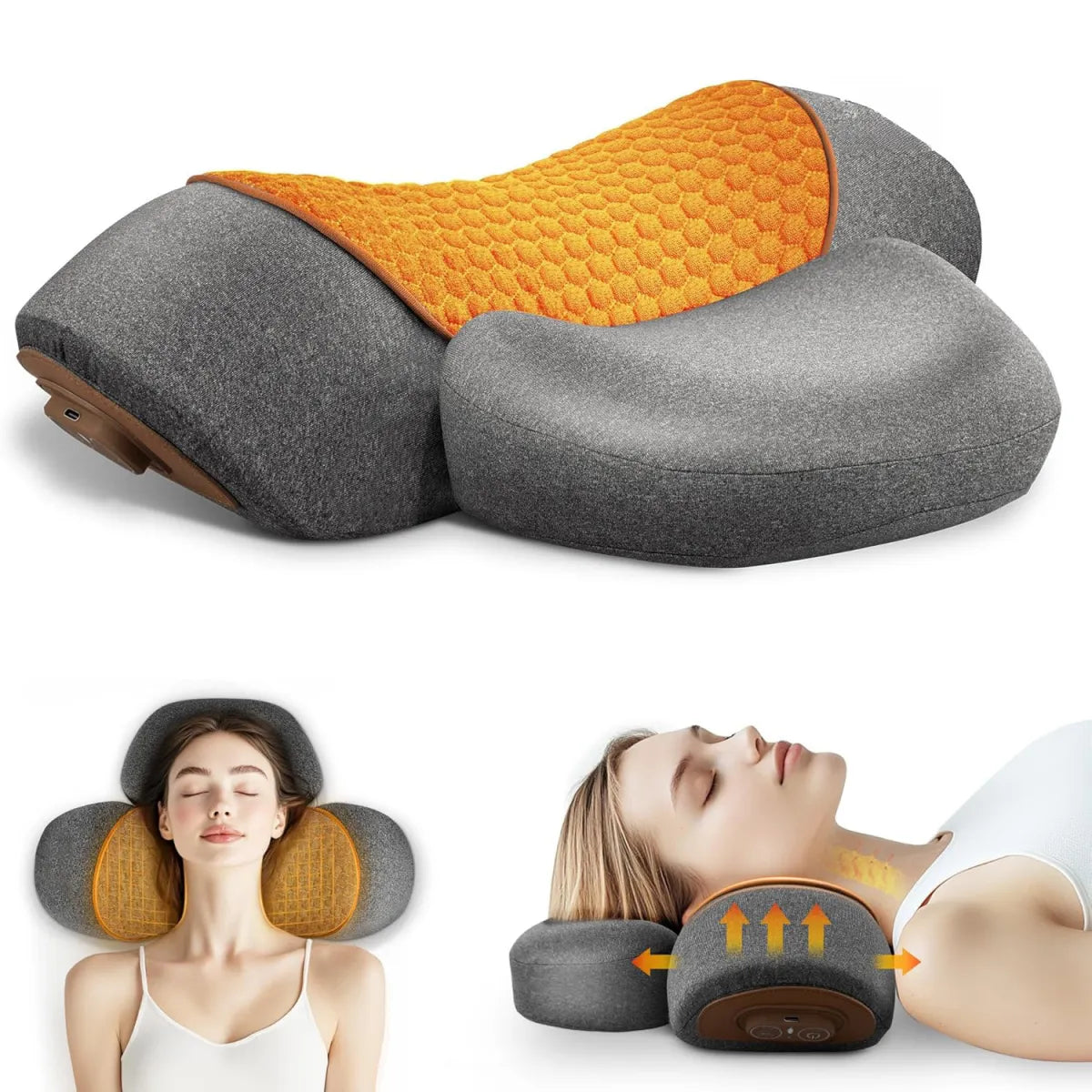 Sollora Adjustable Heating Massage Neck Pillow with Memory Foam