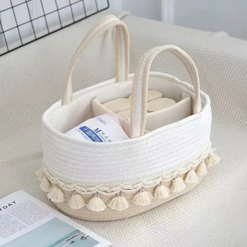 Sollora Handwoven Storage Basket with Removable Compartments