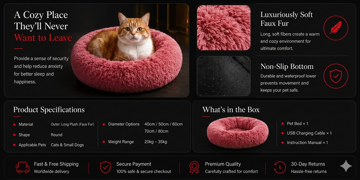 Sollora Round Fluffy Plush Pet Bed 03.png
